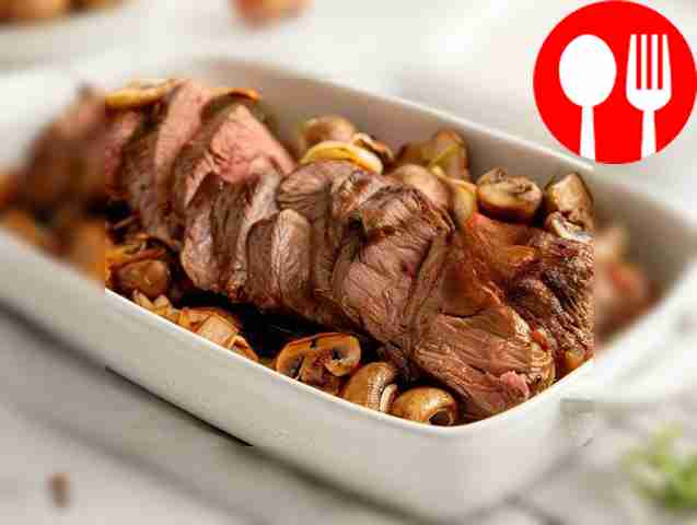 Tender venison with mushrooms