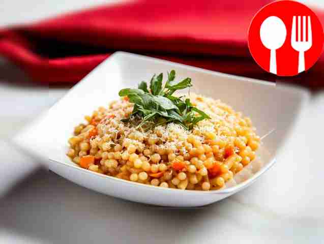 Vegetarian ptitim with kohlrabi