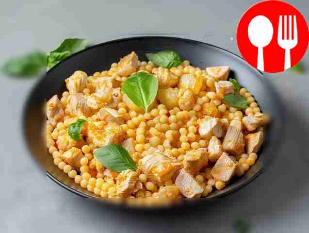 Spicy ptitim with chicken