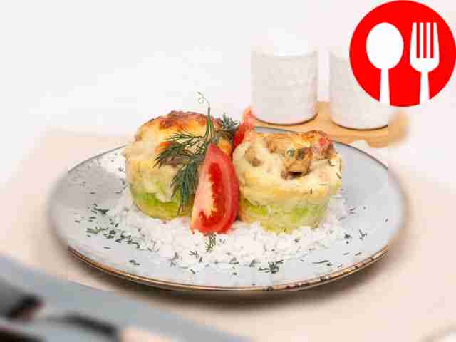 Кабачки, фаршированные грибами