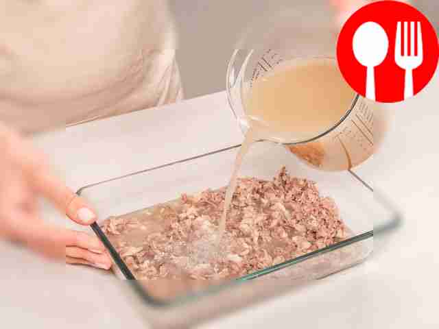 Pour broth over meat and cool. Strain the...