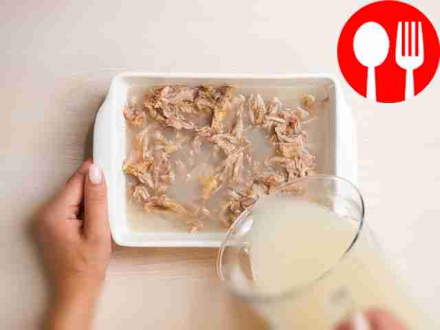 Let the jellied meat freeze. Pour the prepared...