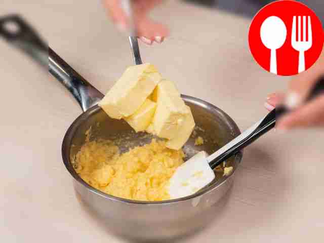 Make apple custard. Place the grated apples in...