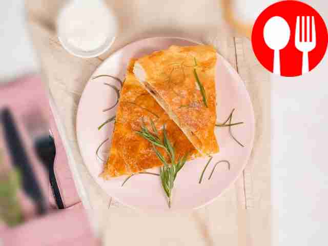 Cut the cabbage pie into portions and serve...