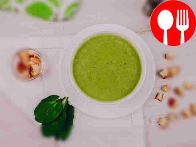 Cream soup with broccoli and spinach