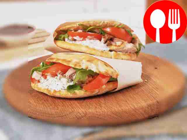 Гирос с курицей и овощами