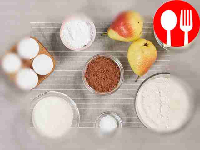 Prepare the ingredients for the chocolate pear...