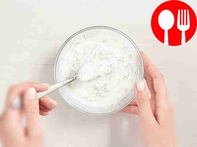 Make the sauce. Finely chop the dill and place...