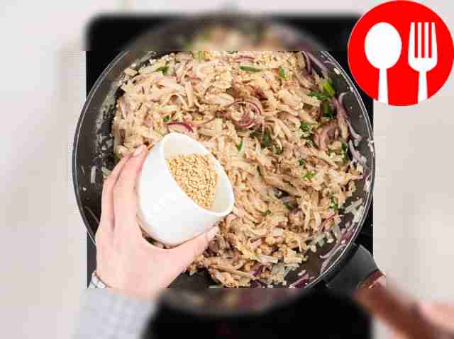 Prepare Pad Thai. Pour the remaining oil into...