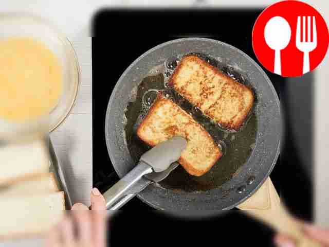 Fry the croutons. Melt butter in a frying pan....