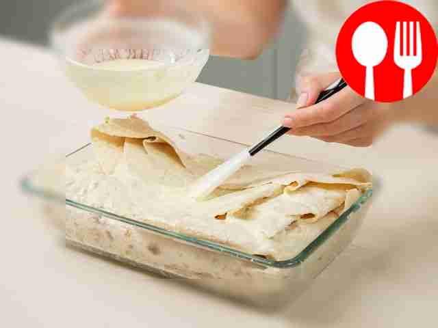 Bake the achma. Grease a baking dish with...