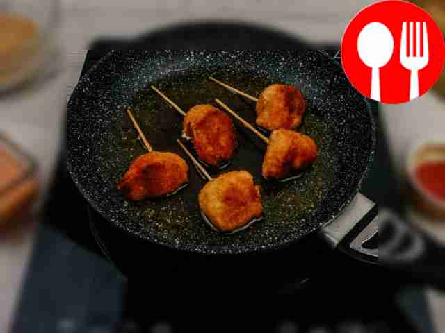 Fry the canapés for 5-7 minutes until golden...