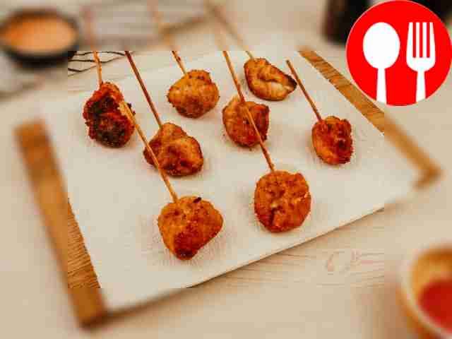 Transfer canapés to paper towels to remove excess oil.