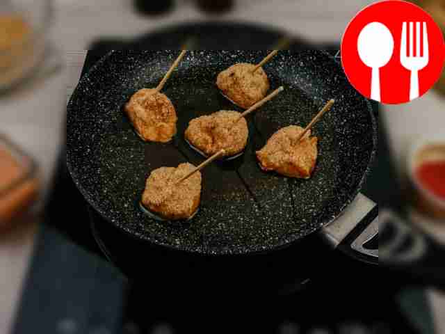 Heat a frying pan with vegetable oil and place...