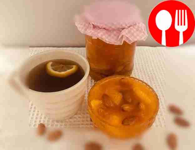 Amber and fragrant apricot jam
