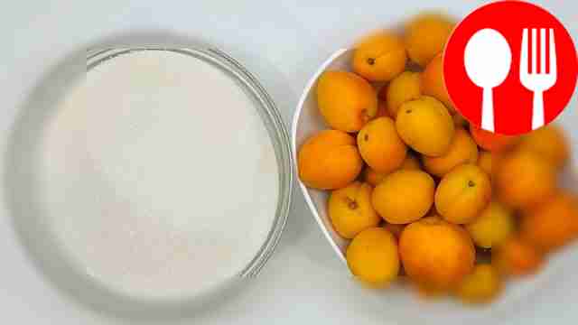 Weigh the apricots and sugar. Wash the fruit,...