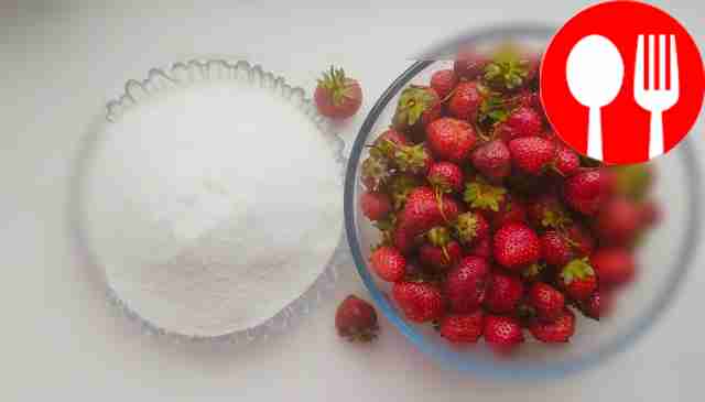 Weigh the required amount of strawberries and...