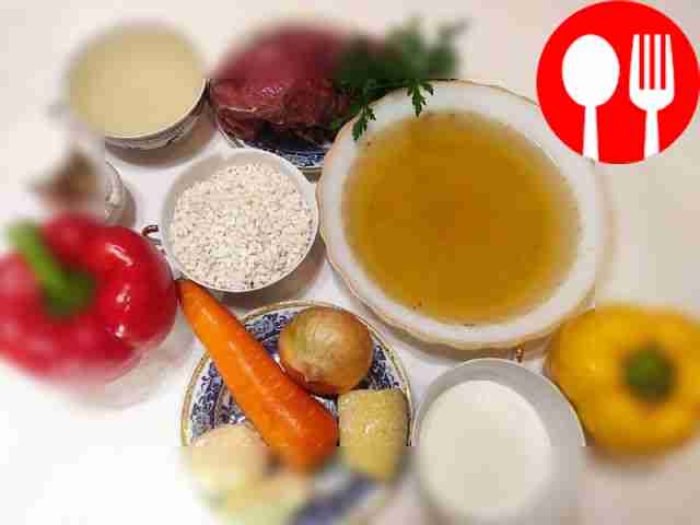 Отмерьте и взвесьте продукты по рецепту. Мясо...