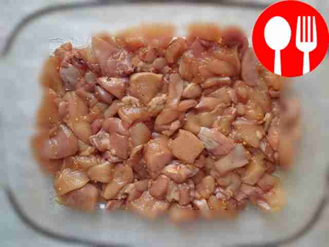 Separate the chicken meat from the bone and...