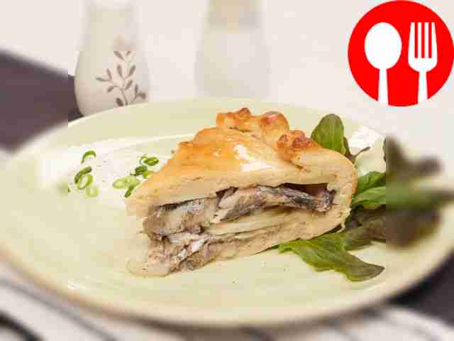 Pie with capelin and potatoes