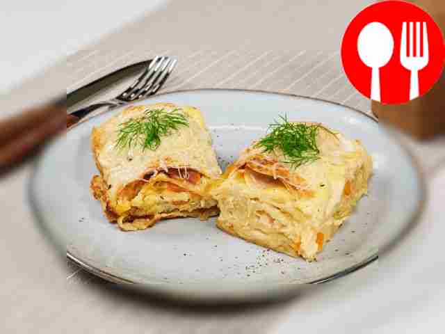 Lavash pie with cabbage