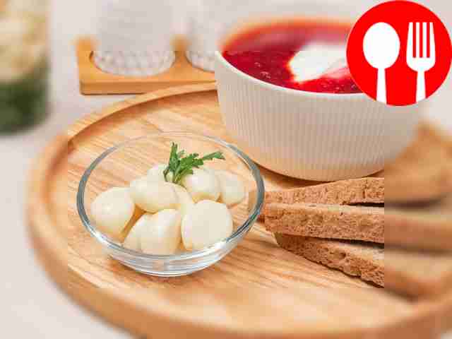 Pickled garlic in spices