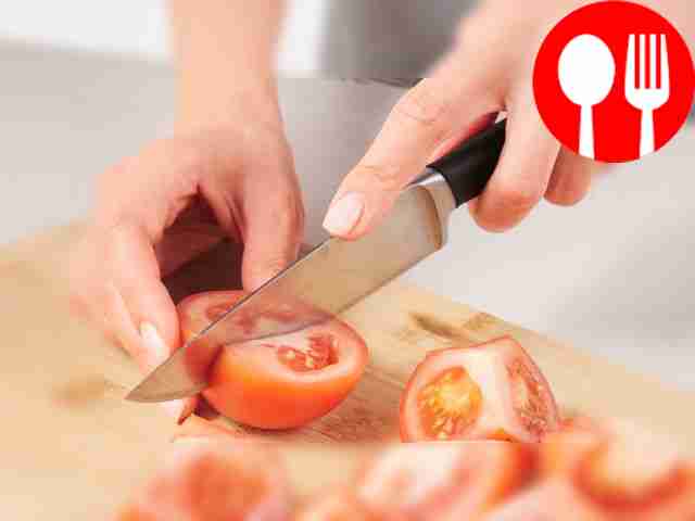 Chop the vegetables. Cut the onion and carrots...