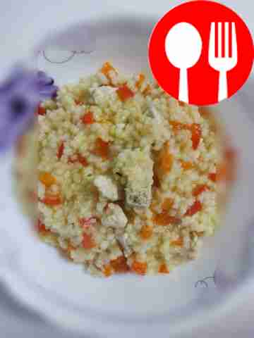 Simple ptitim with chicken fillet