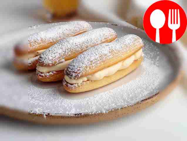 Нежные эклеры на противне Delicate eclairs on a baking sheet