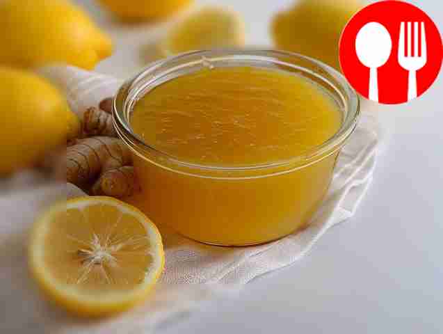 Healthy no-cooking puree made from ginger, lemon and honey