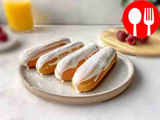 Классические эклеры в сахарной глазури