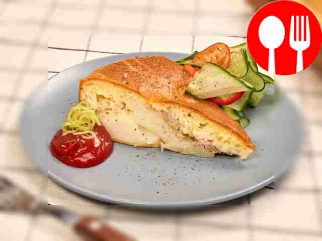 Заливной пирог с фаршем и картошкой