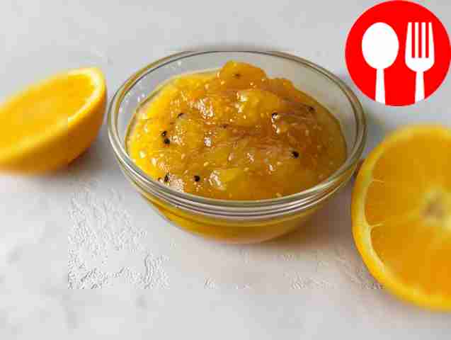 Raw jam with oranges and gooseberries