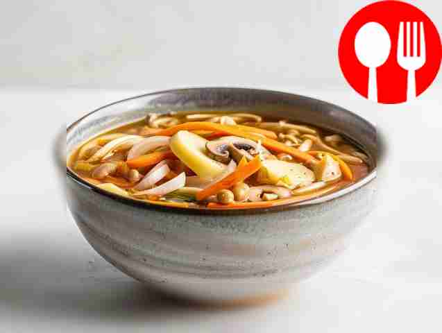 Delicate soup from fresh porcini mushrooms in a slow cooker