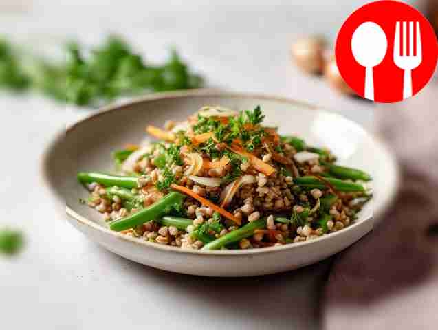 Light buckwheat with green beans