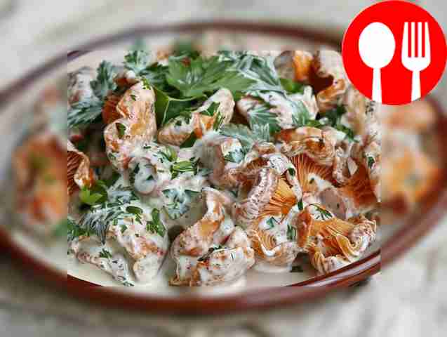 Quick chanterelles in sour cream