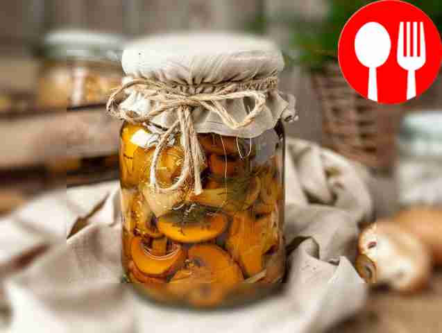Homemade pickled boletus mushrooms