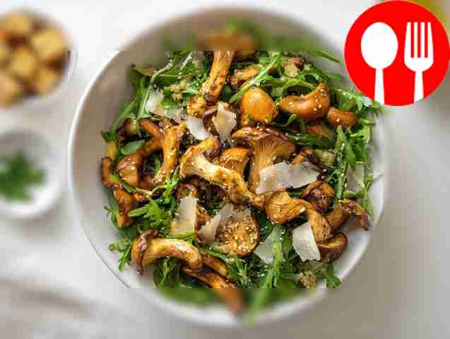 Warm porcini mushroom salad
