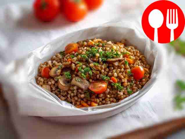 Гречка с грибами в рукаве