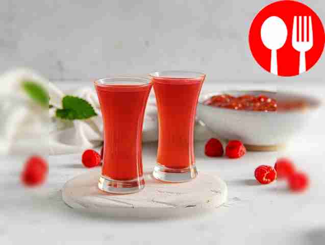 Homemade raspberry jam liqueur