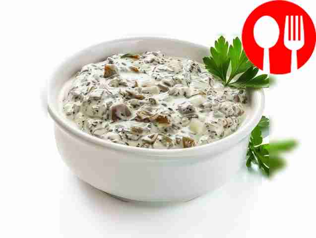 Fried boletus in sour cream