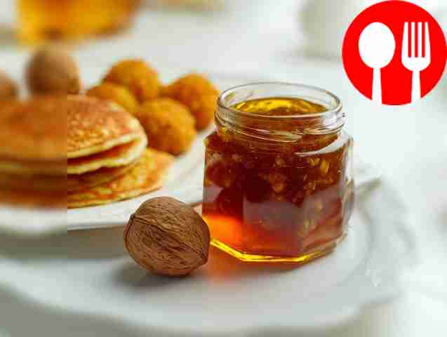 Unusual jam from green walnuts without peel