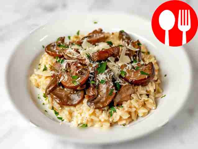 Hearty risotto with porcini mushrooms