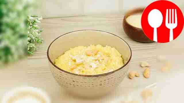 Semolina fried in a frying pan