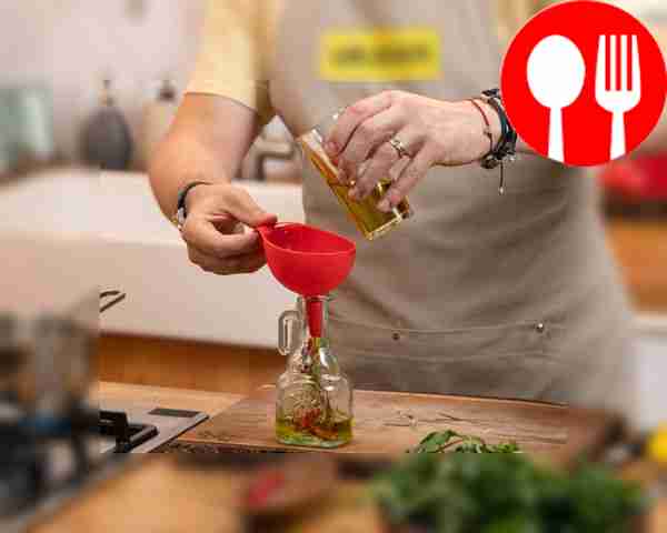 Let the oil cool. Then add olive oil.