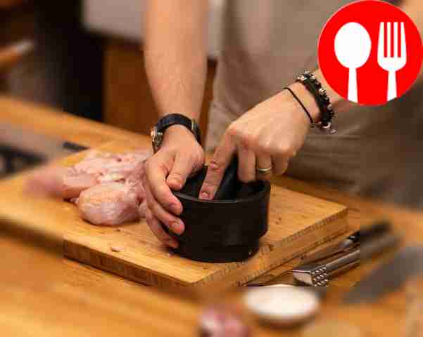 Grate half the garlic, leave the other half in...