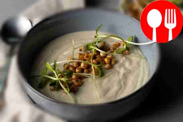 Cream of celery root and cauliflower soup