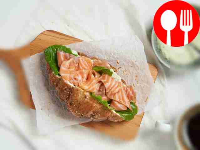 Line a serving plate with lettuce leaves and...