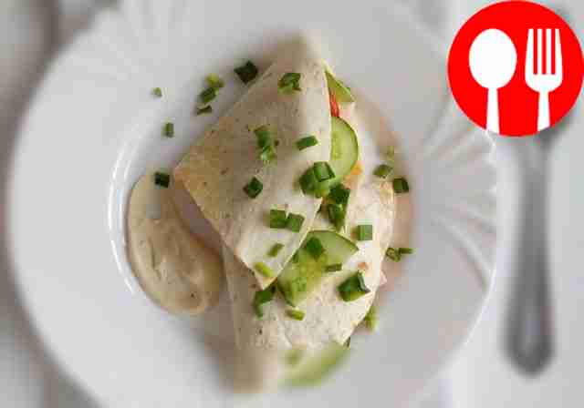 Quesadilla with ham and vegetables