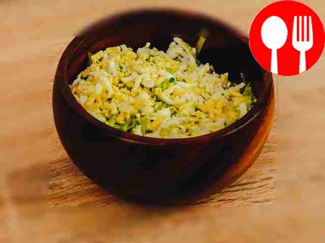 Finely chop or crumble the eggs and add to the...